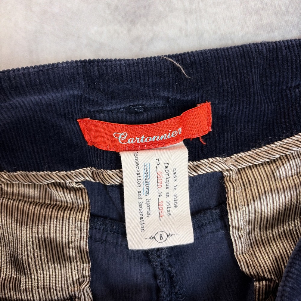 Cartonnier Corduroy Wide Leg Pants Womens 8 Navy Blue High Rise Trouser - Picture 4 of 10